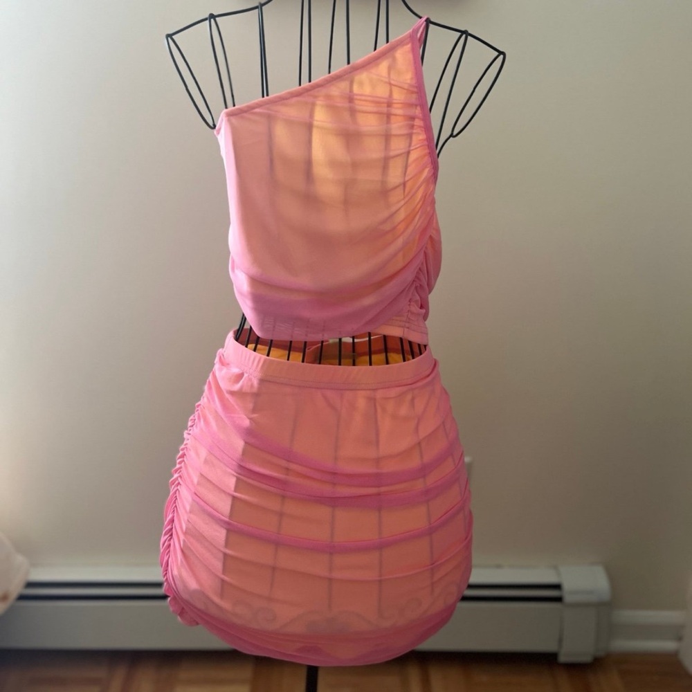 SHEIN One Shoulder Crop Top & Bodycon Skirt